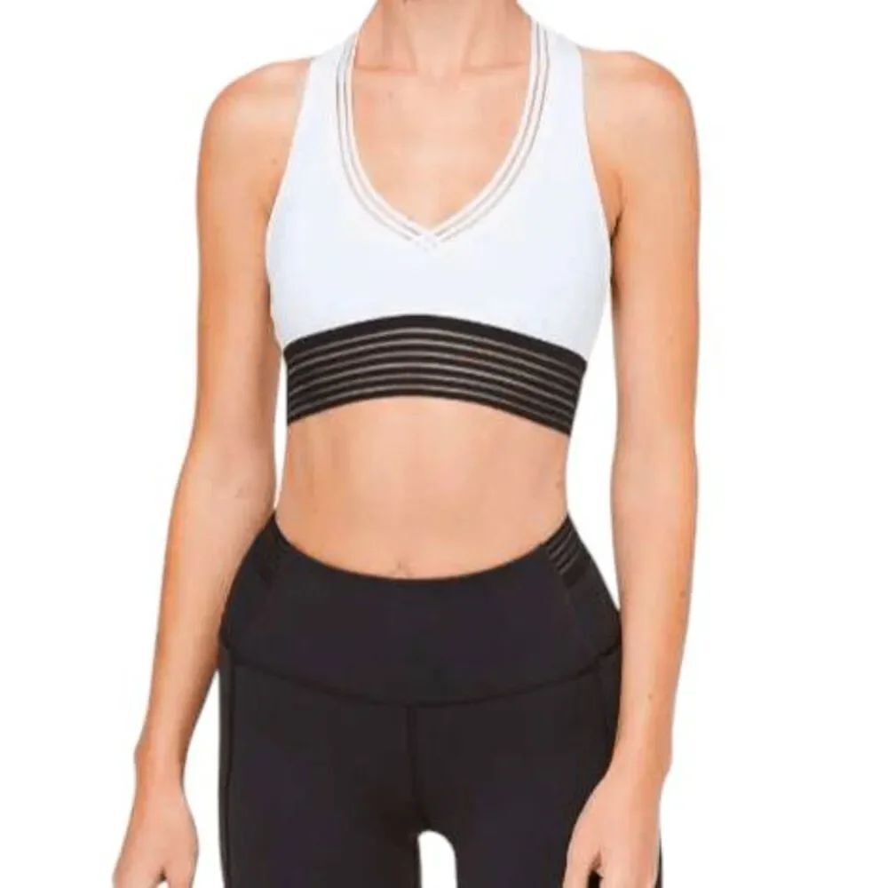 LULULEMON ATHLETICA Find Focus Bra In White/Black Size 6
